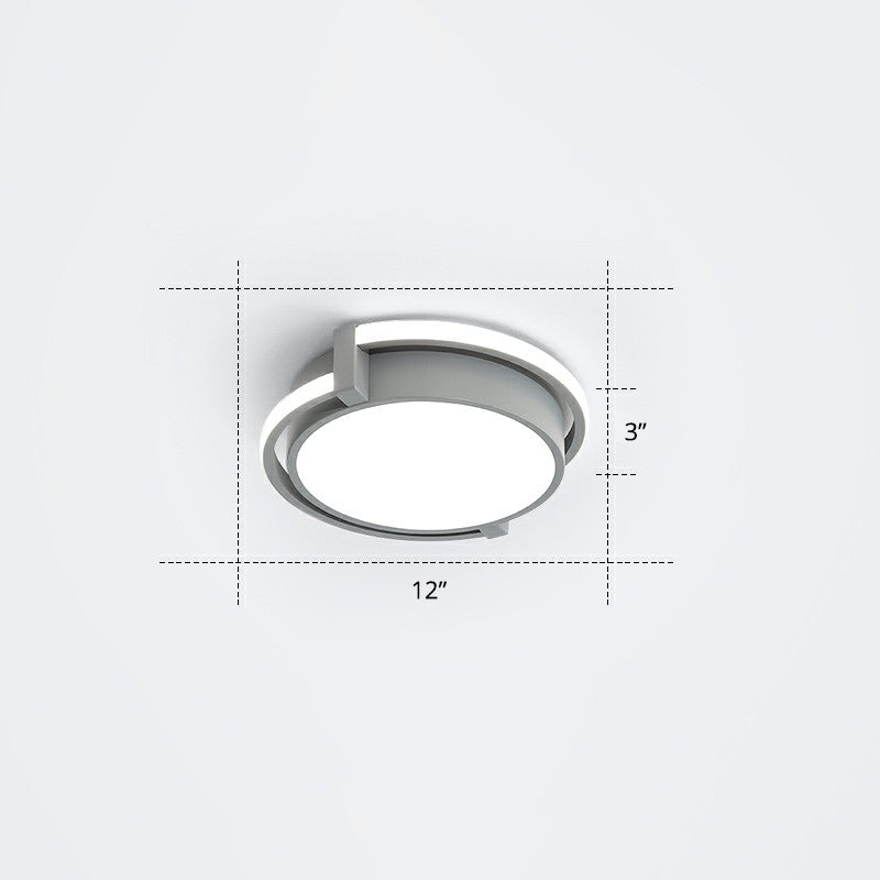 Nordic Circle LED Flush Mount Ceiling Light with Acrylic Diffuser