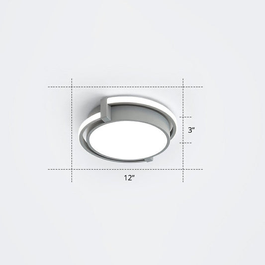 Nordic Circle LED Flush Mount Ceiling Light with Acrylic Diffuser