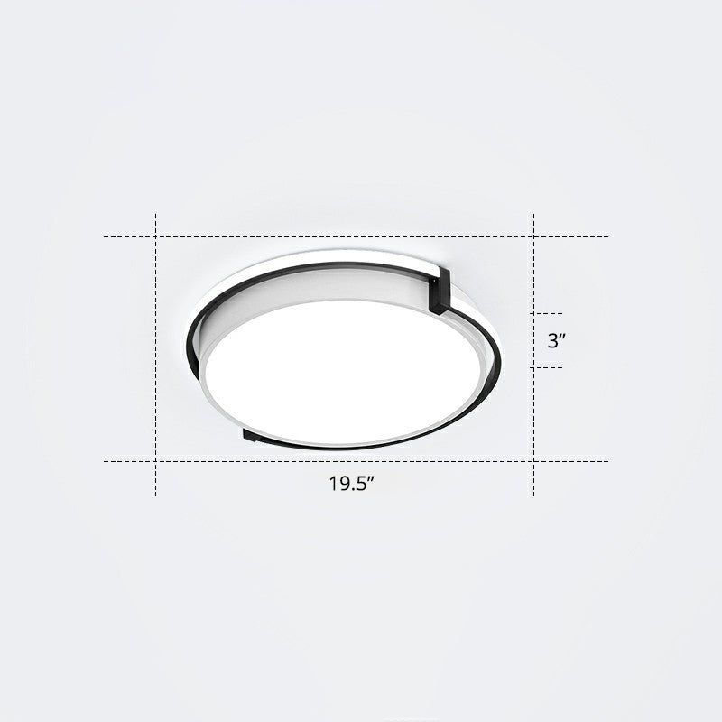 Nordic Circle LED Flush Mount Ceiling Light with Acrylic Diffuser