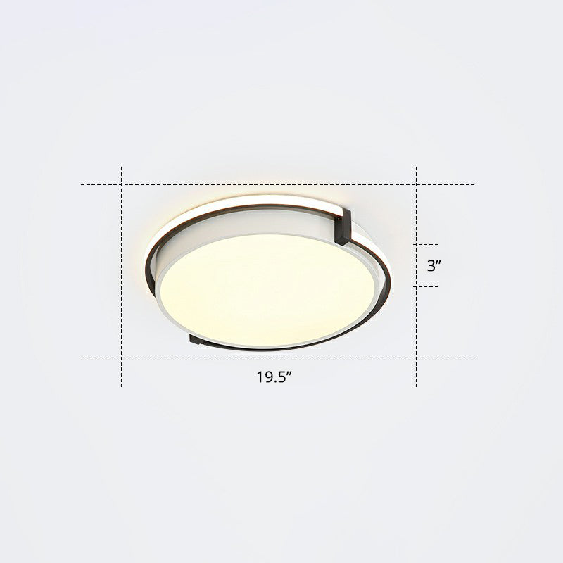 Nordic Circle LED Flush Mount Ceiling Light with Acrylic Diffuser