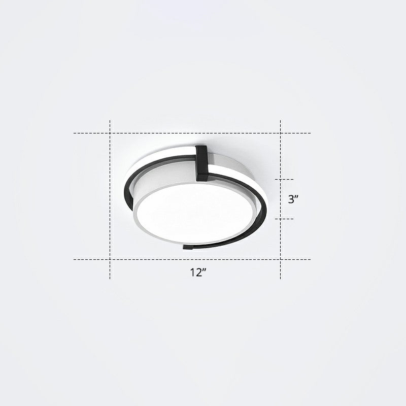 Nordic Circle LED Flush Mount Ceiling Light with Acrylic Diffuser