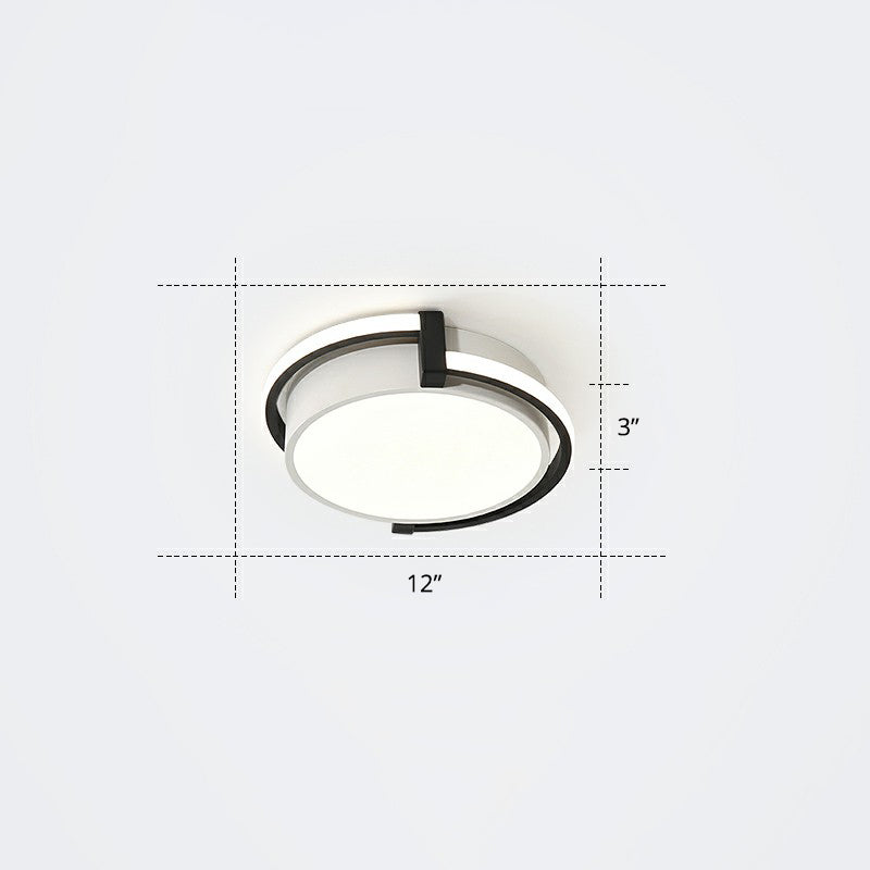 Nordic Circle LED Flush Mount Ceiling Light with Acrylic Diffuser