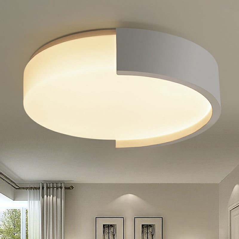 Minimalist LED Ceiling Light for Bedrooms - Round White Flush Mount