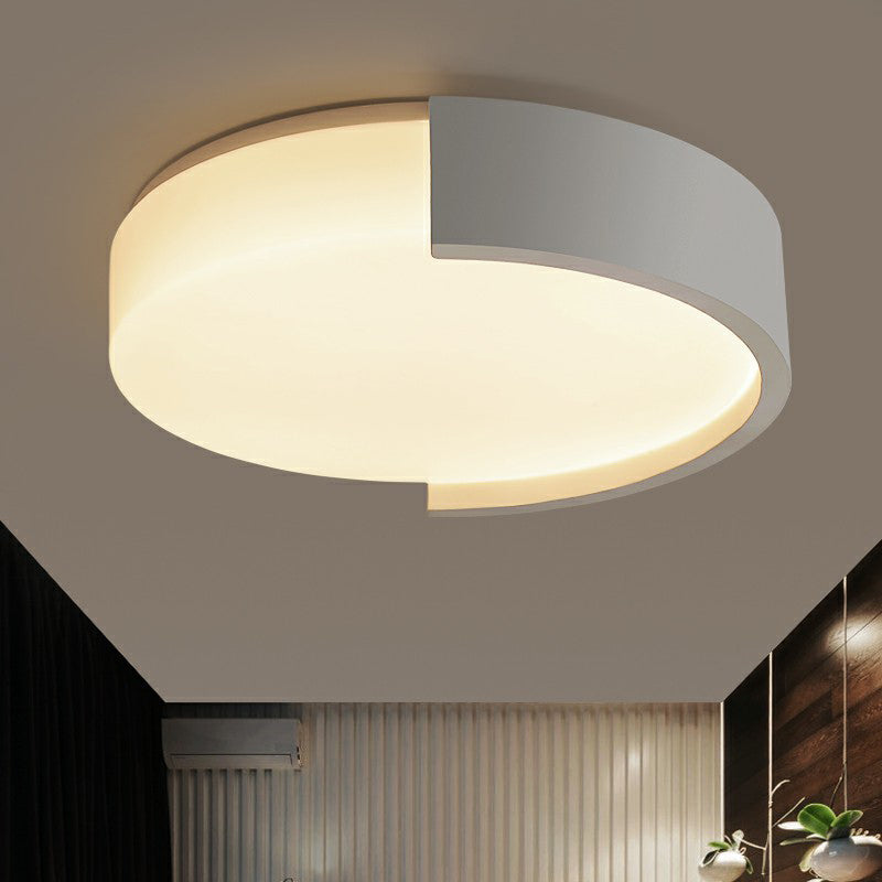 Minimalist LED Ceiling Light for Bedrooms - Round White Flush Mount