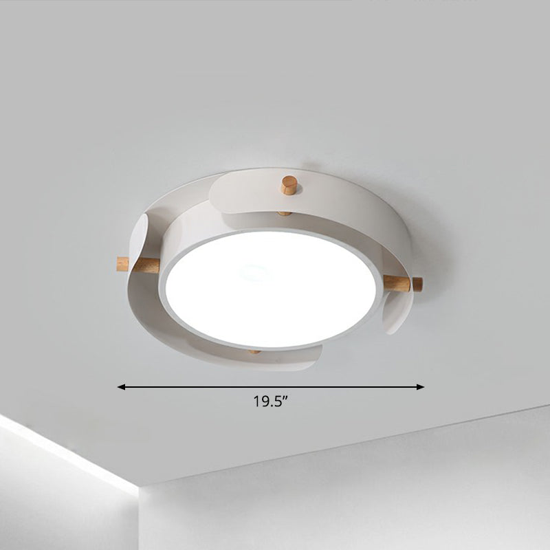 Minimalist LED Ceiling Mount Light - Round Metal Flush Fixture for Bedroom Lighting