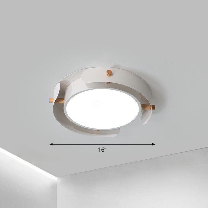 Minimalist LED Ceiling Mount Light - Round Metal Flush Fixture for Bedroom Lighting