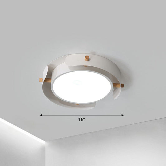 Minimalist LED Ceiling Mount Light - Round Metal Flush Fixture for Bedroom Lighting