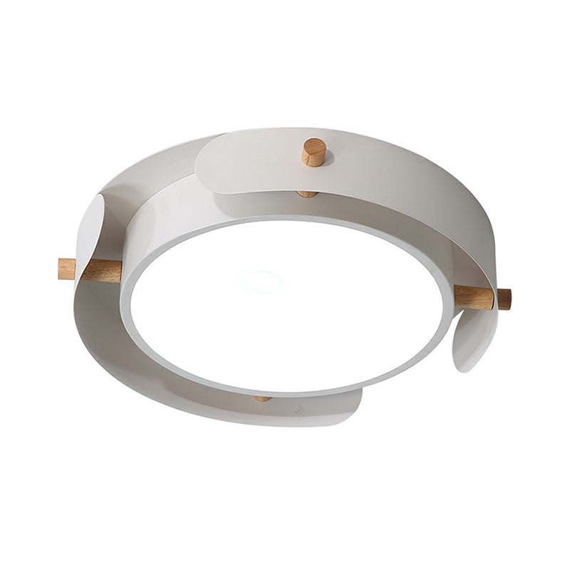Minimalist LED Ceiling Mount Light - Round Metal Flush Fixture for Bedroom Lighting
