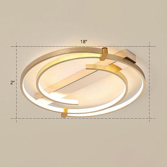 Simple Style Gold Loop Ceiling Flush Light - Metal LED Flush Mount Fixture for Bedroom