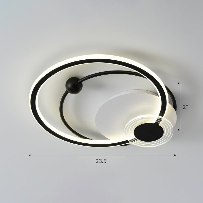 Sleek Acrylic Flush Mount LED Ceiling Light for Bedroom with Loop Design
