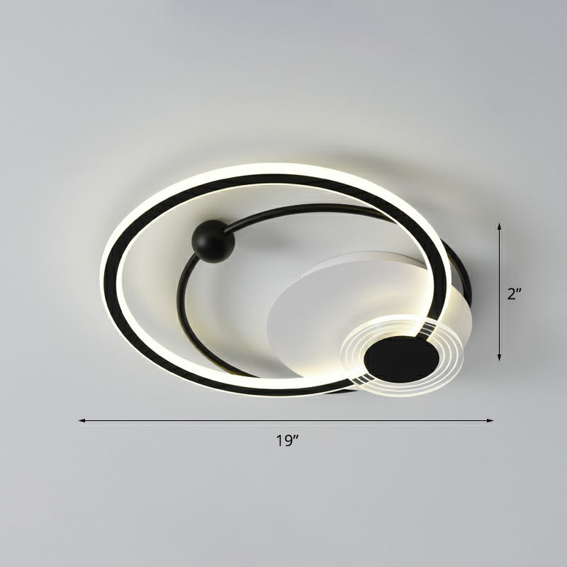 Sleek Acrylic Flush Mount LED Ceiling Light for Bedroom with Loop Design