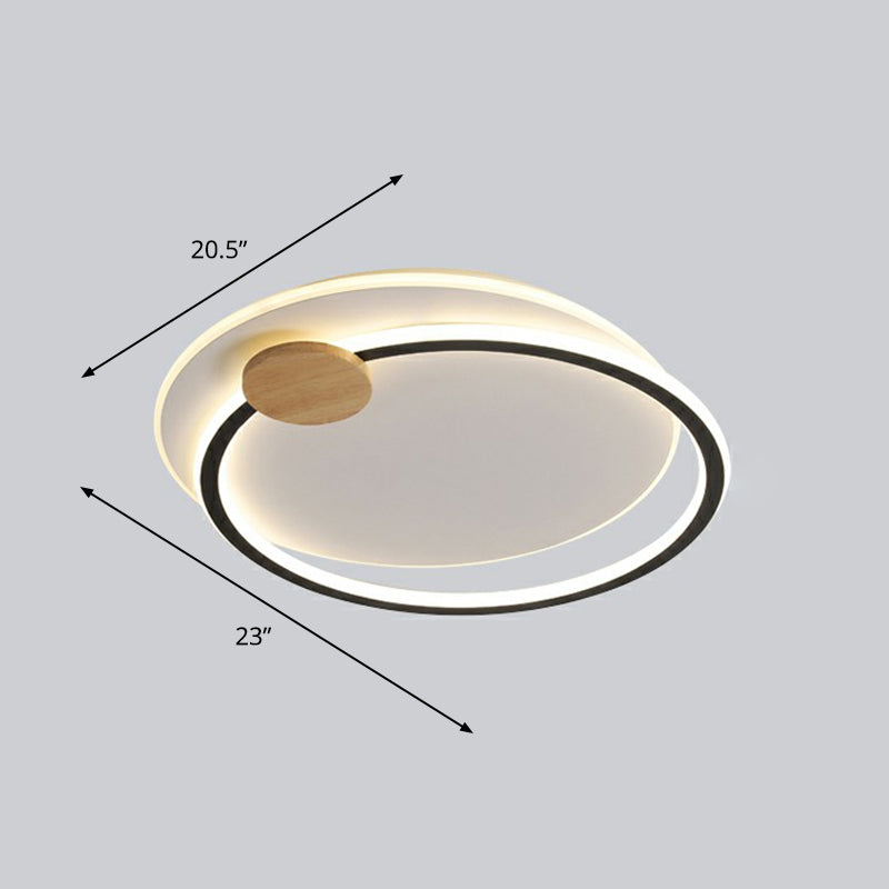 Nordic Style LED Ceiling Mount Light Fixture - Big O Flush Mount Lighting for Bedrooms, with Acrylic Design