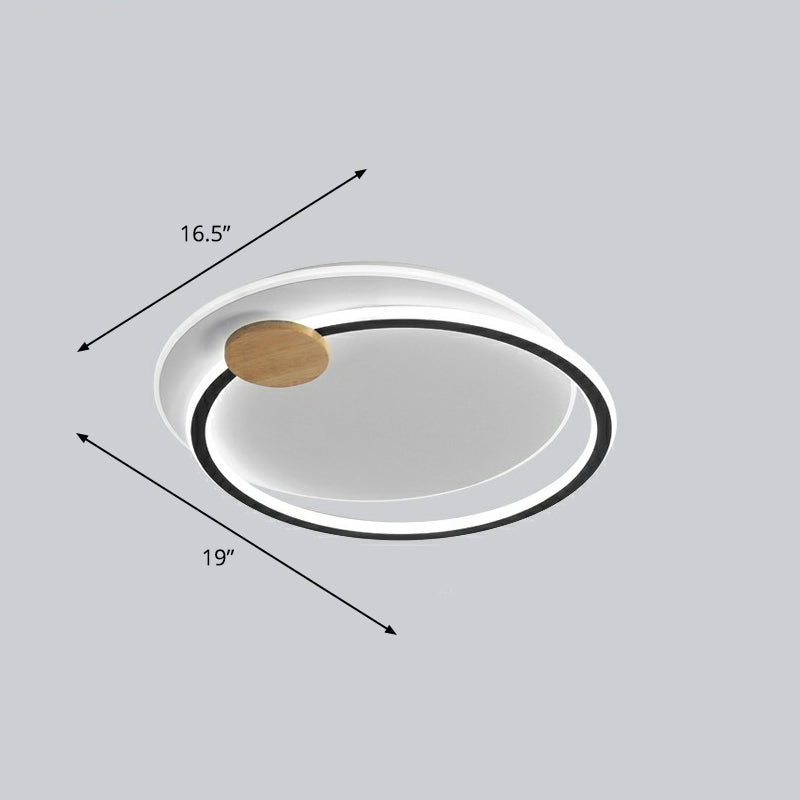 Nordic Style Led Ceiling Mount Light Fixture - Big O Flush Lighting For Bedrooms With Acrylic Design