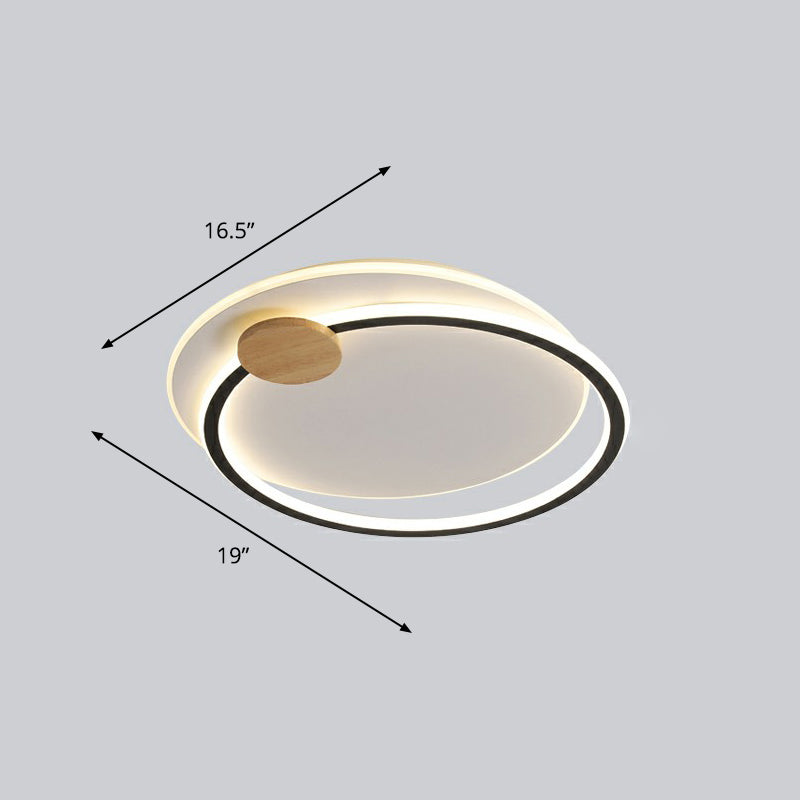 Nordic Style LED Ceiling Mount Light Fixture - Big O Flush Mount Lighting for Bedrooms, with Acrylic Design