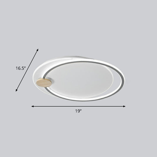 Nordic Style LED Ceiling Mount Light Fixture - Big O Flush Mount Lighting for Bedrooms, with Acrylic Design