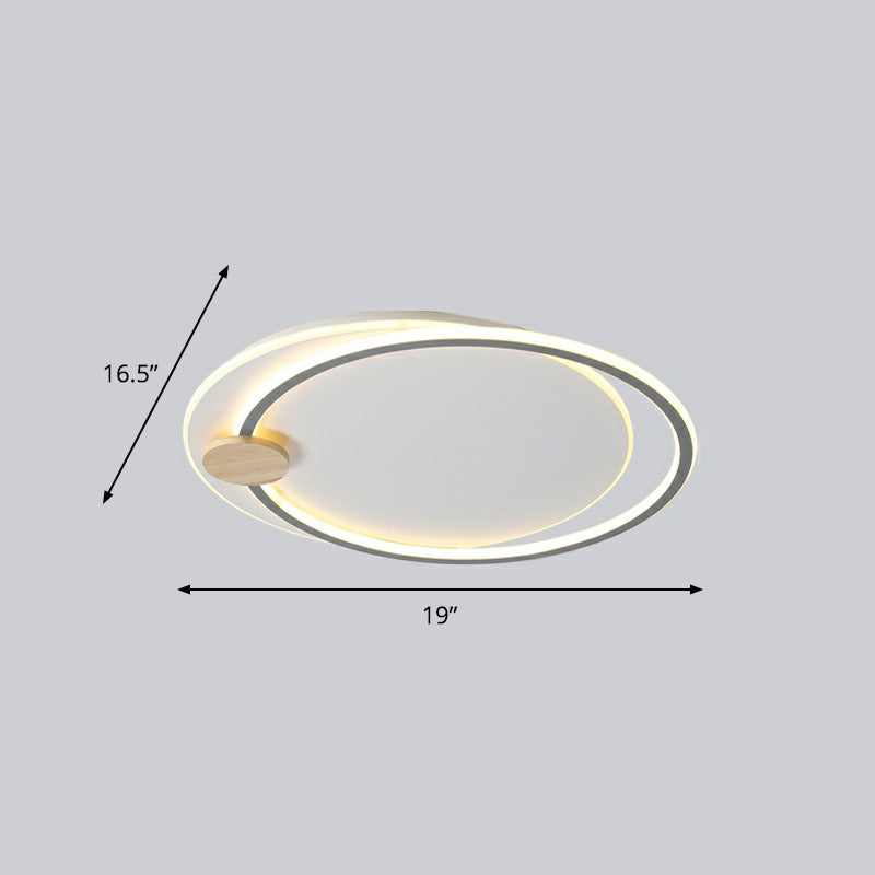 Nordic Style LED Ceiling Mount Light Fixture - Big O Flush Mount Lighting for Bedrooms, with Acrylic Design