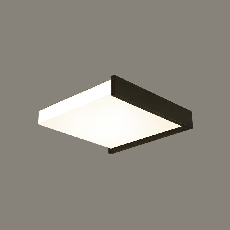 Modern Nordic LED Ceiling Light with Acrylic Square Design in Black and White
