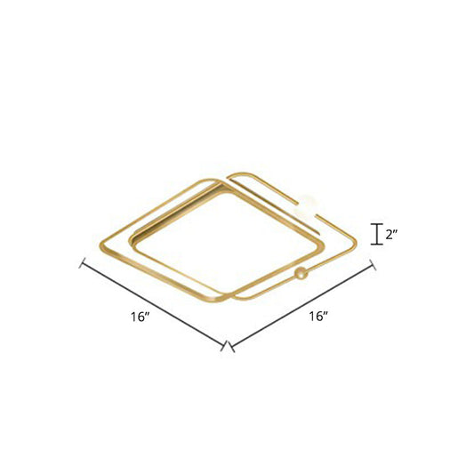 Contemporary Ultrathin Gold Flush Mount LED Ceiling Light for Bedroom