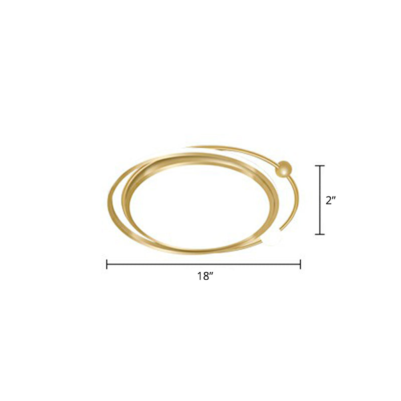 Contemporary Ultrathin Gold Flush Mount LED Ceiling Light for Bedroom