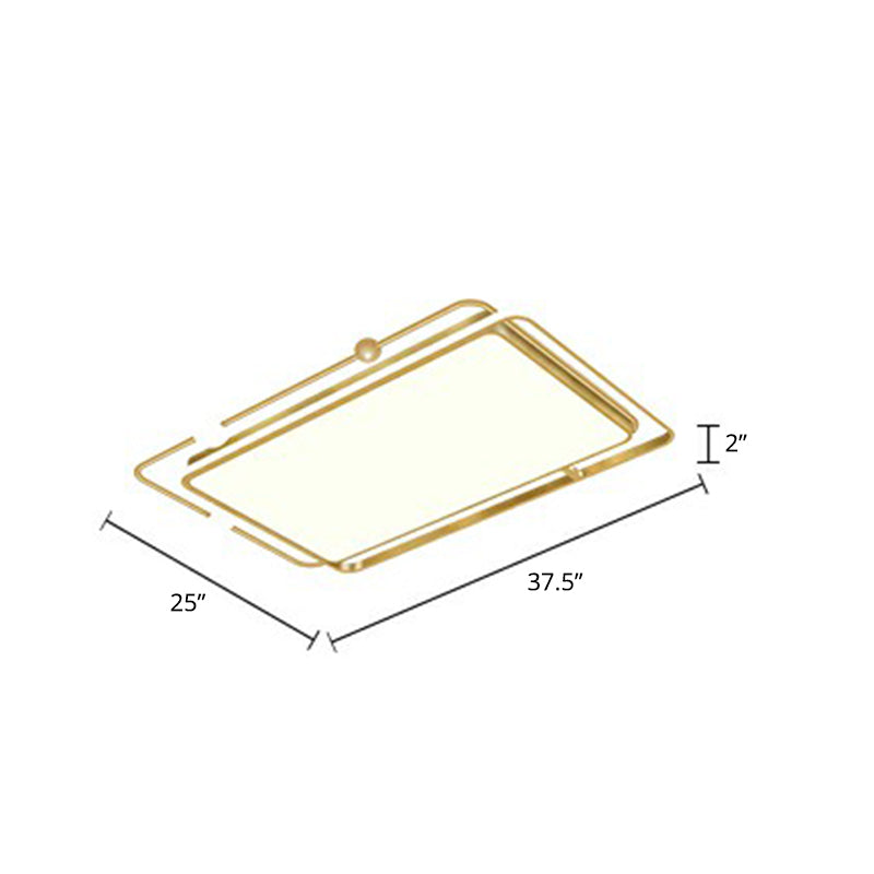 Contemporary Ultrathin Gold Flush Mount LED Ceiling Light for Bedroom