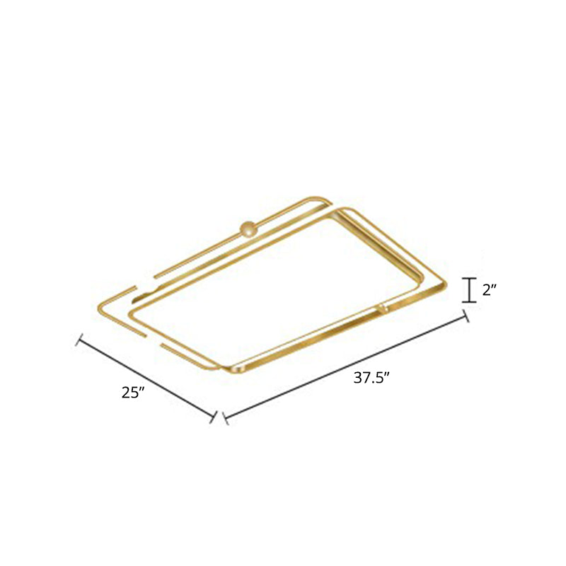 Contemporary Ultrathin Gold Flush Mount LED Ceiling Light for Bedroom