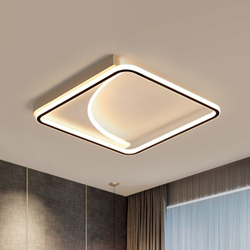 Black Square LED Flush Mount Ceiling Light with Minimalistic Design