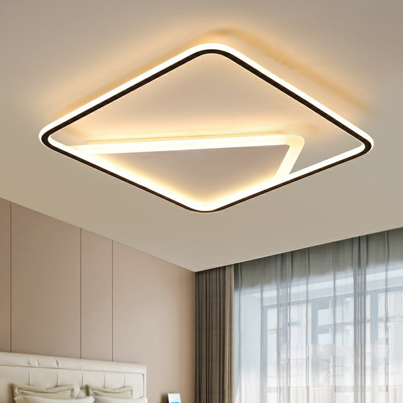 Luminaire encastré carré noir moderne pour chambre à coucher