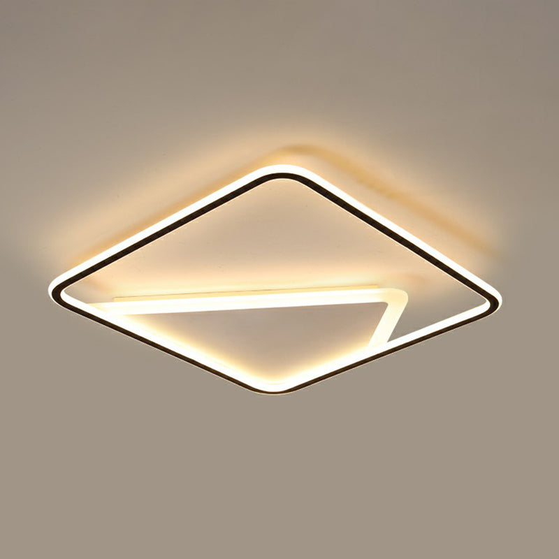 Luminaire encastré carré noir moderne pour chambre à coucher