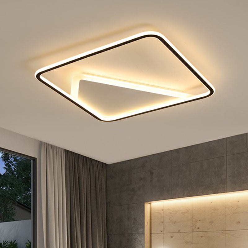 Luminaire encastré carré noir moderne pour chambre à coucher