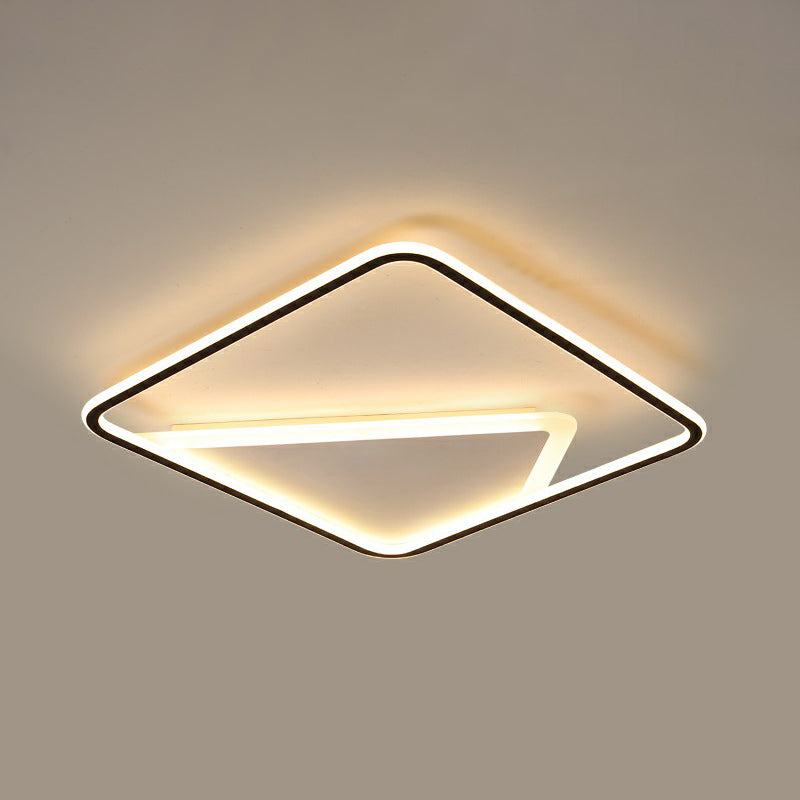 Luminaire encastré carré noir moderne pour chambre à coucher