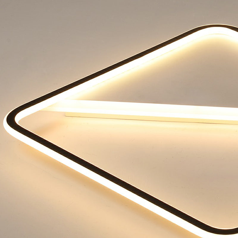 Luminaire encastré carré noir moderne pour chambre à coucher