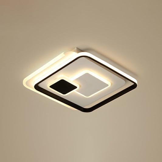 Black Ultrathin LED Flushmount Ceiling Light for Minimalist Bedroom Lighting