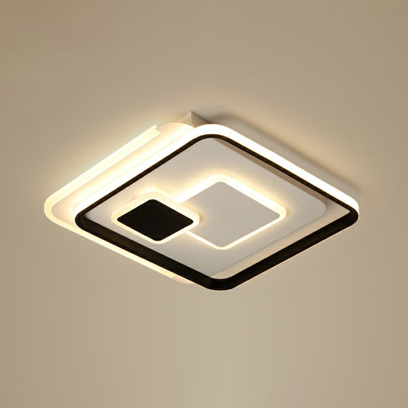 Black Ultrathin LED Flushmount Ceiling Light for Minimalist Bedroom Lighting
