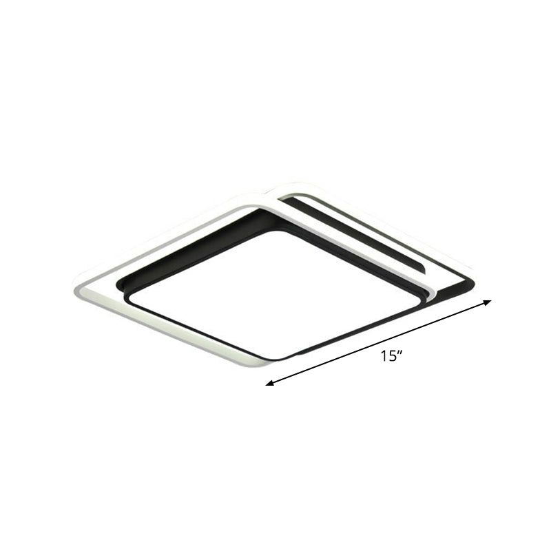 Nordic Geometric LED Flush Mount Ceiling Light with Acrylic Shade for Bedroom