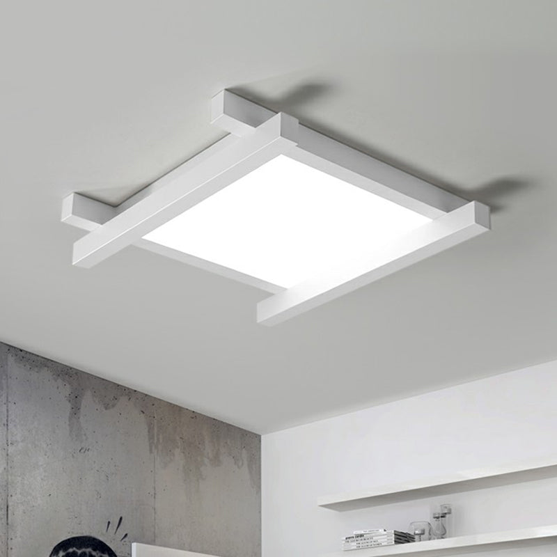 Japanese Checkerboard Acrylic Ceiling Lamp with LED Flush Mount Design for Lounge