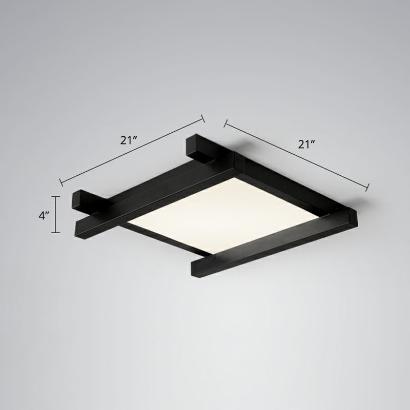 Japanese Checkerboard Acrylic Ceiling Lamp with LED Flush Mount Design for Lounge