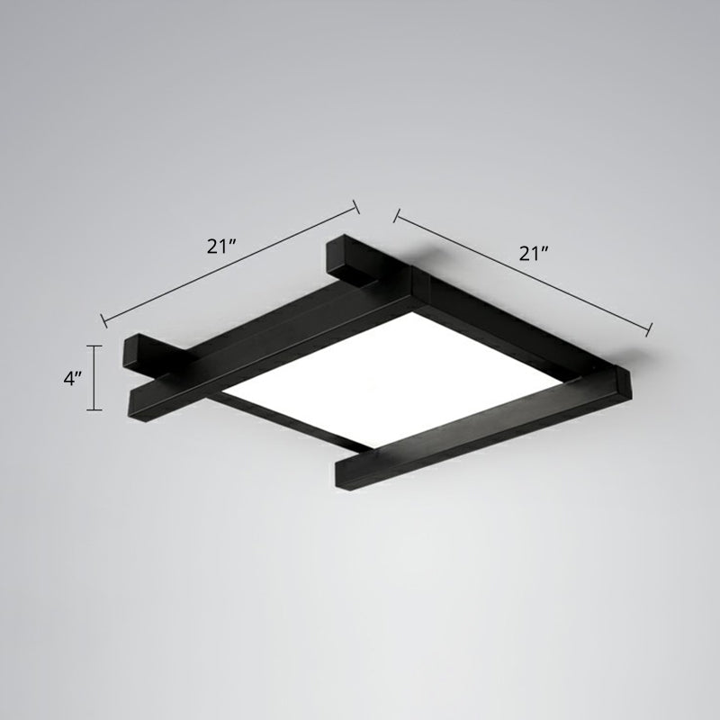 Japanese Checkerboard Acrylic Ceiling Lamp with LED Flush Mount Design for Lounge