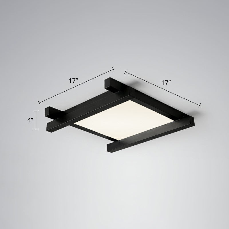 Japanese Checkerboard Acrylic Ceiling Lamp with LED Flush Mount Design for Lounge