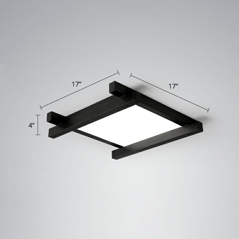 Japanese Checkerboard Acrylic Ceiling Lamp with LED Flush Mount Design for Lounge