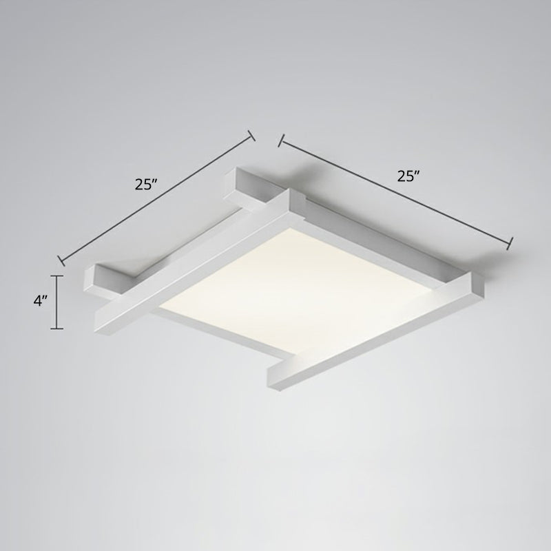 Japanese Checkerboard Acrylic Ceiling Lamp with LED Flush Mount Design for Lounge