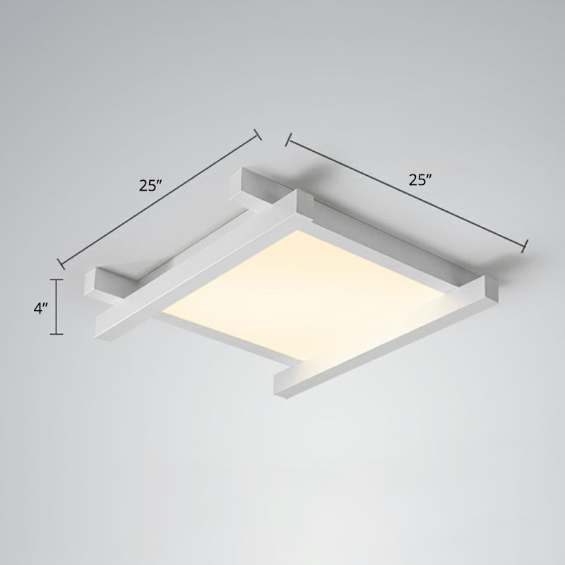 Japanese Checkerboard Acrylic Ceiling Lamp with LED Flush Mount Design for Lounge