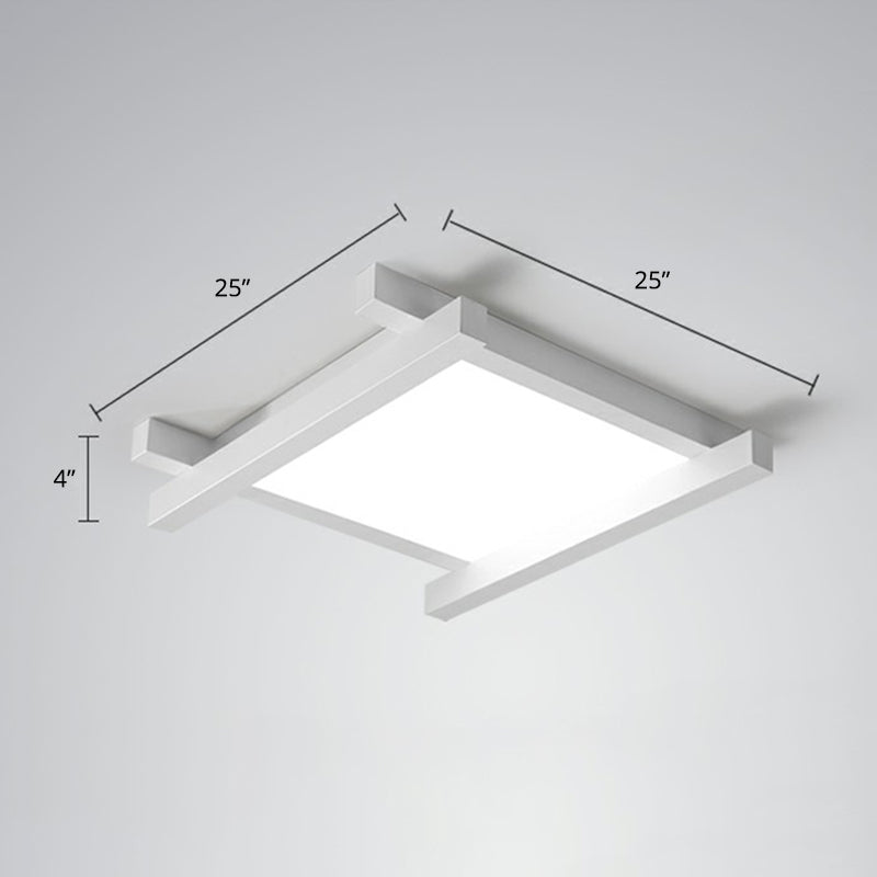 Japanese Checkerboard Acrylic Ceiling Lamp with LED Flush Mount Design for Lounge