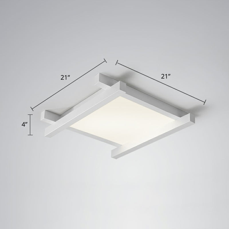 Japanese Checkerboard Acrylic Ceiling Lamp with LED Flush Mount Design for Lounge