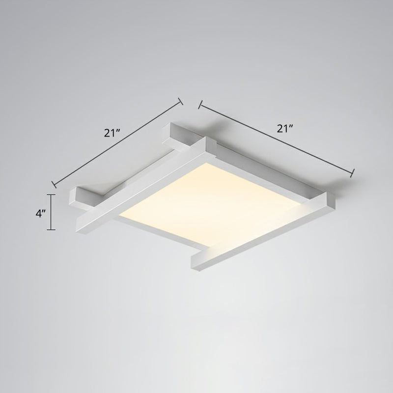 Japanese Checkerboard Acrylic Ceiling Lamp with LED Flush Mount Design for Lounge