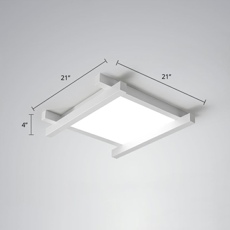Japanese Checkerboard Acrylic Ceiling Lamp with LED Flush Mount Design for Lounge