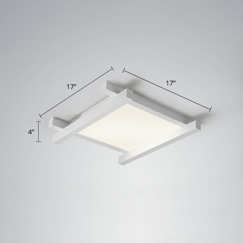 Japanese Checkerboard Acrylic Ceiling Lamp with LED Flush Mount Design for Lounge