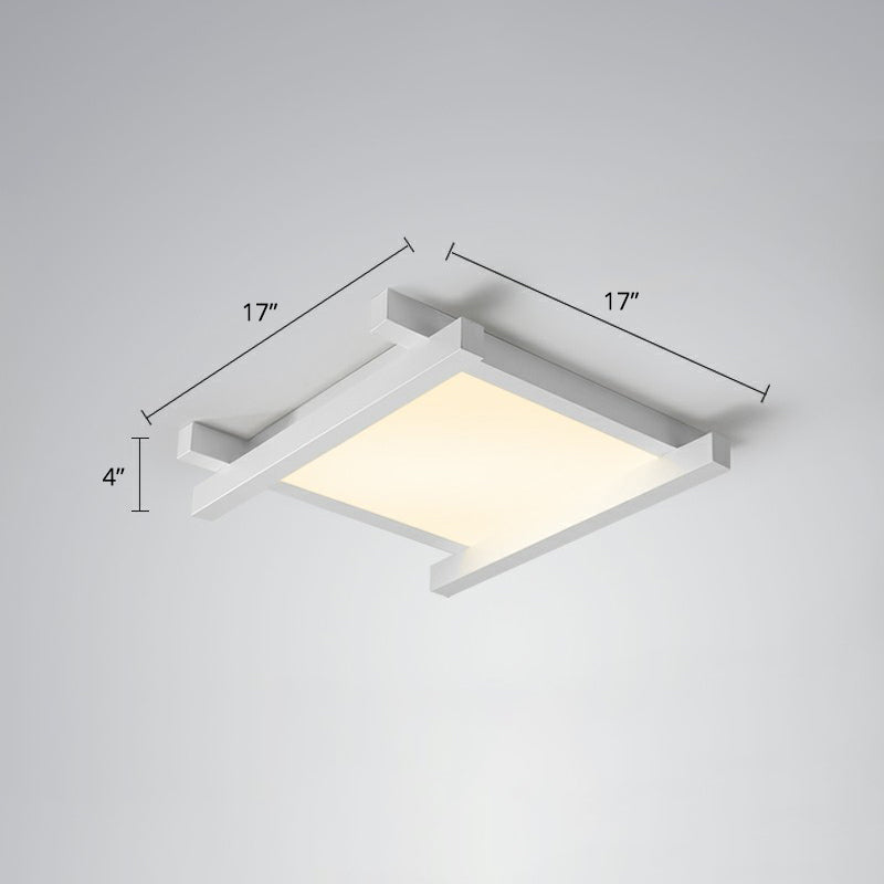 Japanese Checkerboard Acrylic Ceiling Lamp with LED Flush Mount Design for Lounge