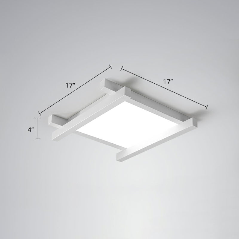 Japanese Checkerboard Acrylic Ceiling Lamp with LED Flush Mount Design for Lounge