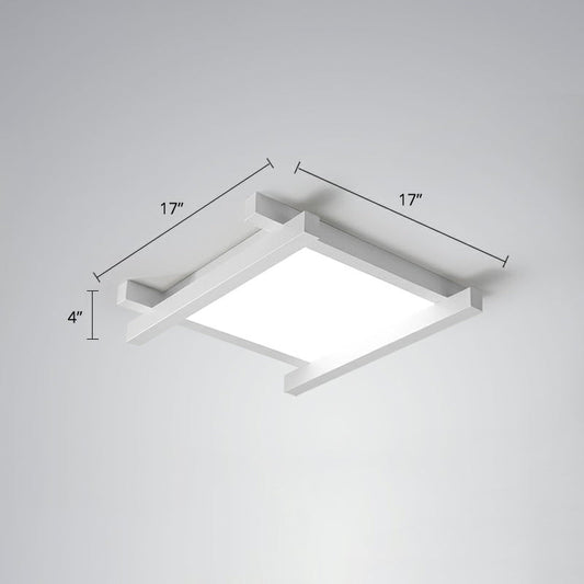 Japanese Checkerboard Acrylic Ceiling Lamp with LED Flush Mount Design for Lounge