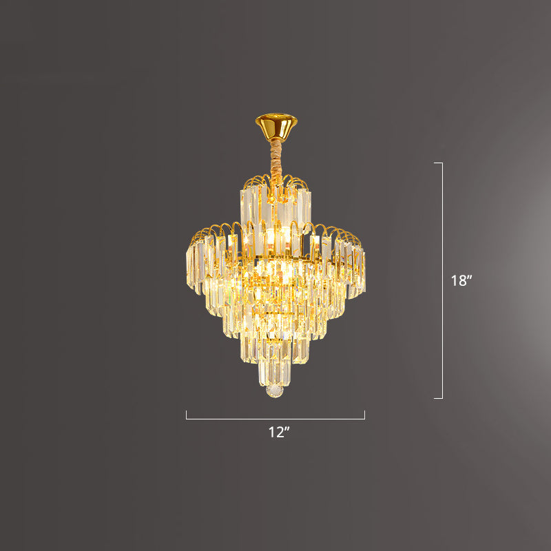 K9 Crystal Cone Shaped Hanging Light: Modern & Luxurious Chandelier for Restaurants